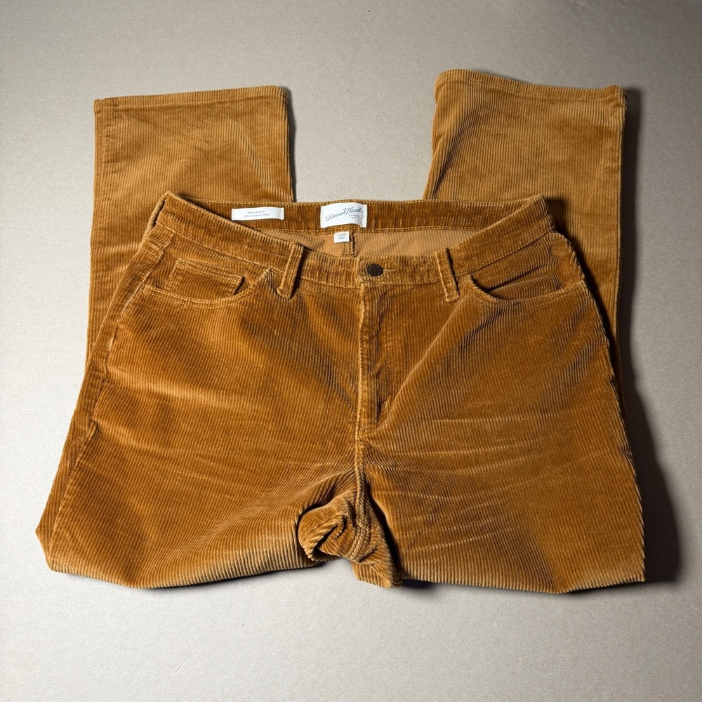 Women's Tan Corduroy Jeans Universal Thread Size 14 (32R) Ankle Bootcut Stretch